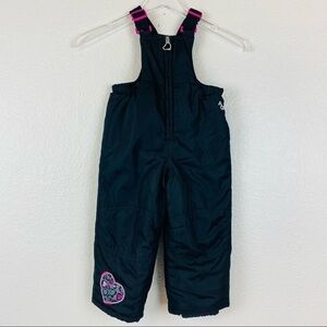 Artic Quest Black W/ Heart Detail Snow Bibs Size 2
